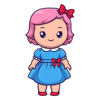 Poppy doll from Poppy Playtime sticker