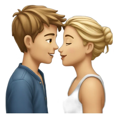 Fille et garçon bisous sticker