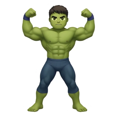 kid hulk flexing arms full body long pants sticker