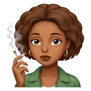 Girl smoking marijuana sticker