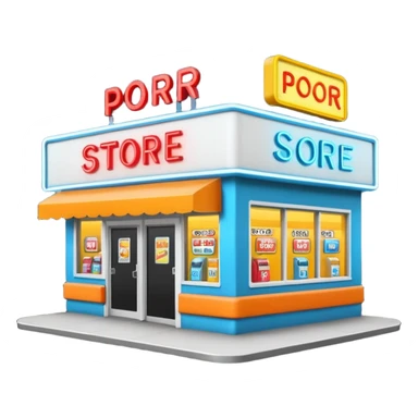 Convenience store named poor store and more sticker
