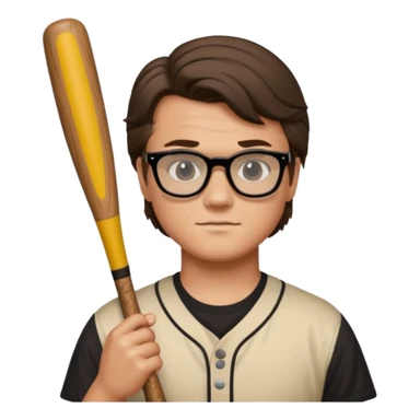 Steve Harrington from stranger things with the black non see through glasses and bat sticker