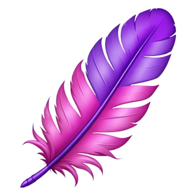 ultra realistic pink and purple feather sticker