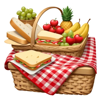 picnic with red and white checkered blanket sticker