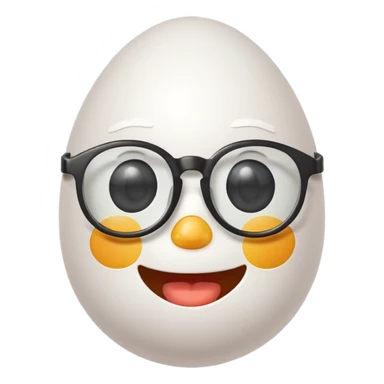 friendly egg with glasses sticker