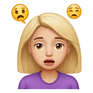 Very exhausted and confused lady emoji but with some humour about it emoji sticker