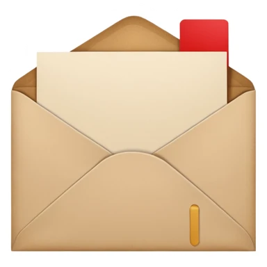 card with brown envelope sticker