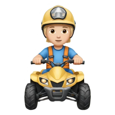 Please make a young blonde boy riding a fourwheeler sticker