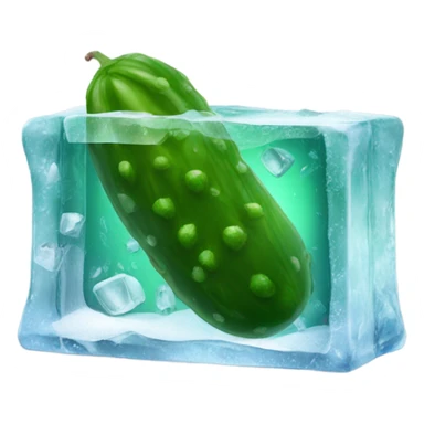 A pickle trapped in an ice block sticker