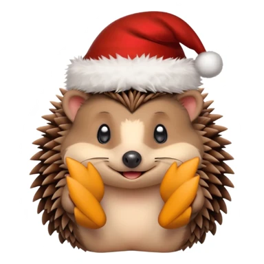 Hedgehog with christmas hat sticker