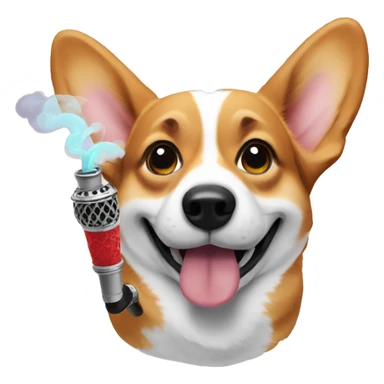 corgi smokes hookah sticker