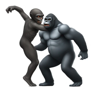 An alien fighting a gorilla sticker