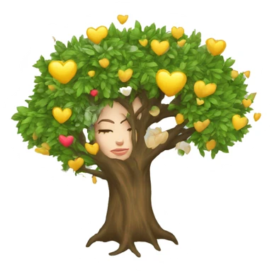 driade tree woman hearts sticker