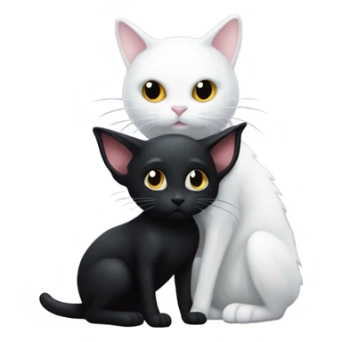 black xenomorph hugs a white cat sticker