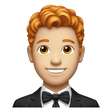 smiling boy in formal attire ginger sticker