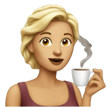 woman smoking cigarette and drinking coffee sticker