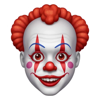 red glitter clown with the neutre facial expression sticker