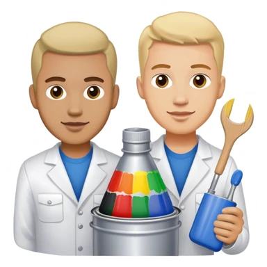 Two men in the automotive business who are paint mixers  sticker