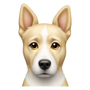 blonde and white dog with button ears sticker