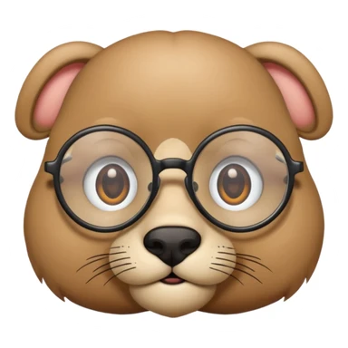 yuvarlak gözlüklü hayvab sticker