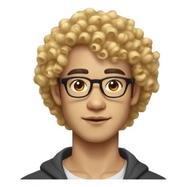 Vietnamese Yellow skin Curly hair premlock Wearing glasses Male Bushy eyebrows Double eyelids Pointed eyes Moderately thick lips sticker