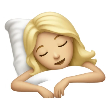 Blonde girl asleep in a bed sticker