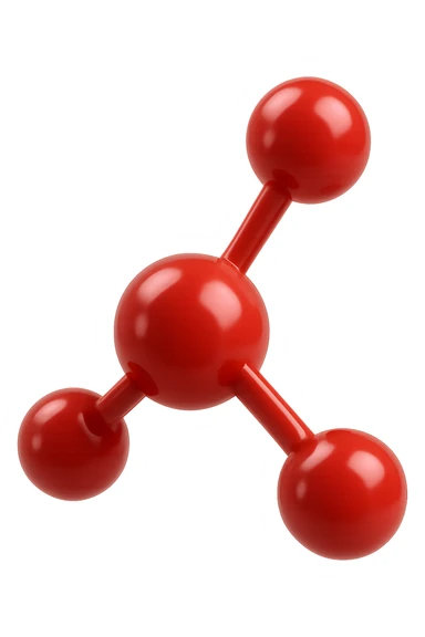 molecola chimica rossa 3d sticker