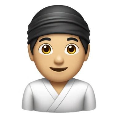 black hair sushi master with bandana sticker