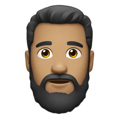 Beard men black hair  sticker