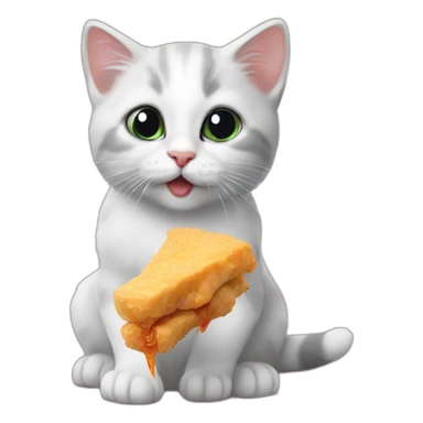 kitten eat chicken bites sticker