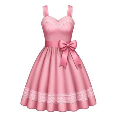 A pink dress with ribbon and make it with a litte lace  sticker