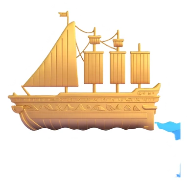 underwater ancient Anunnaki ship gold with stepped design and cuneiform sticker