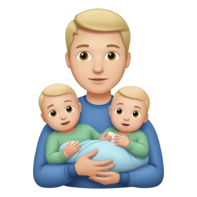 white man with three babies sticker