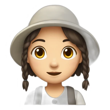 Fille Brune déguisée habillée en Totoro sticker