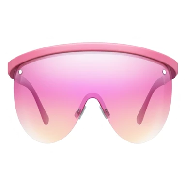 pink shield visor glasses with subtle gradient effect, frameless Y2K style sticker