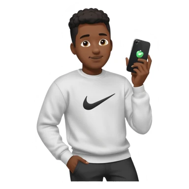 un emoji (qui ressemble à un vrai emoji téléphone)de quelqu'un qui tombe (homme noir pull Nike)il a des airpods sticker