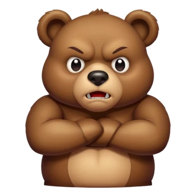 Full Beary puffed cheeks, furrowed brows, tiny anger vein, crossed arms, exaggerated cartoon rage, vibrant colors sticker