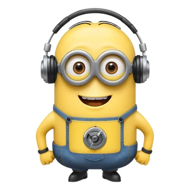 minion listening to music emoji sticker