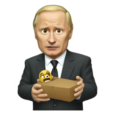 Vladimir poutine holding shit and beeing scared sticker