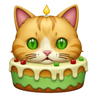 Cat vomiting because of eating cake sticker