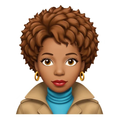 Macy Gray with brown hair sticker