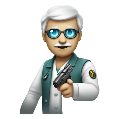 Medecin noir avec un pistolet laser dans les mains sticker