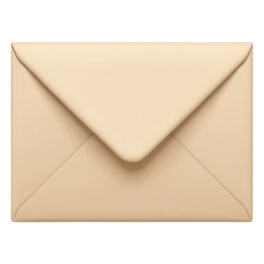 light beige envelope with soft shadow, volumetric effect sticker