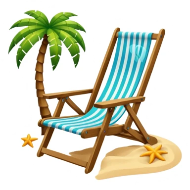 silla de playa y palmeras sol y olas sticker