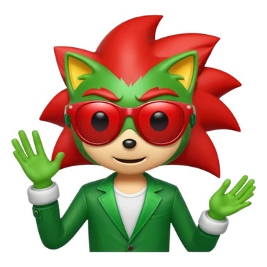 Red Sonic with Green Shades And Aura
 sticker