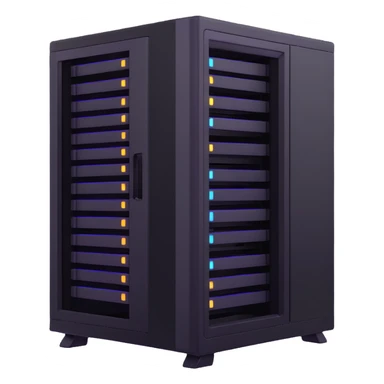 modern server rack with glowing lights sticker
