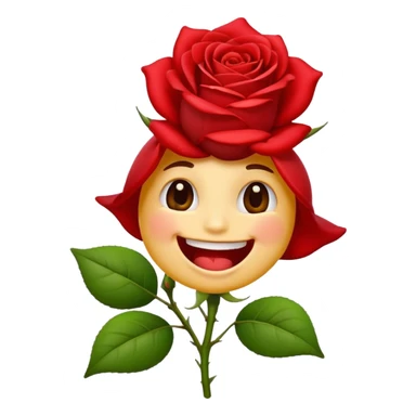 Normal emoji biting a rose flower  sticker