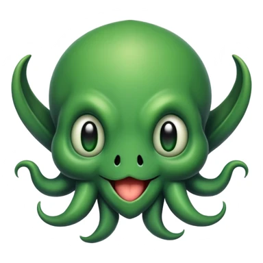 a cute cthulhu face smiling sticker