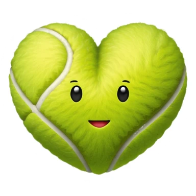 tennis ball shaped like a heart sticker
