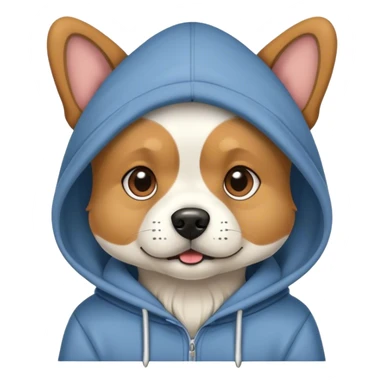 Dog wearng a hoodie ￼ sticker